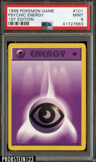 1999 Pokemon Game 1st Edition 101 Psychic Energy Psa 9