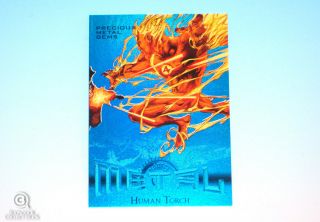 2013 Marvel Fleer Retro Human Torch Blue Pmg Precious Metal Gems Card 29/50