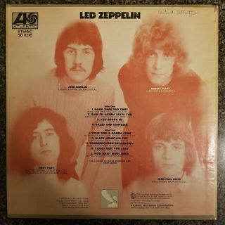 Led Zeppelin - Self Titled Debut Vinyl LP - 1969 First Press - Atantic SD 8216 2