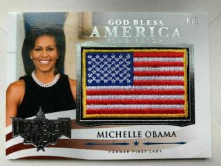 2020 Decision Preview Michelle Obama God Bless America Flag Patch Card /5