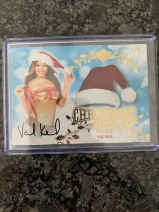 2014 Benchwarmer Val Keil Autograph Christmas Hat Swatch Card 1/5