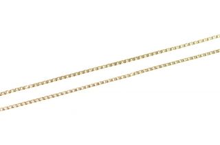 14k 0.  8mm Box Classic Square Link Chain Necklace 24 " Yellow Gold 44