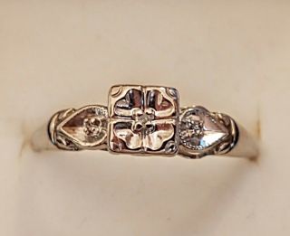 Wearable 14k Solid Gold Authentic Diamonds Size 8 1/4 Engagement Ring ( (155)