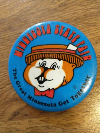 Minnesota State Fair Button Gopher Pin Back The Great Minnesota Get Together Bid
