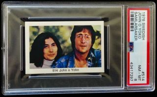 John Lennon & Yoko Ono Card The Beatles 1978 Samlarsaker Psa 8 Pop1 Highest Rare