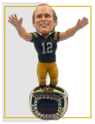 Terry Bradshaw Pittsburgh Steelers Bowl Xiii Champ Ring Nfl Bobblehead Ex
