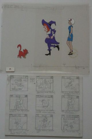 Groovie Goolies,  Sabrina,  Complete Storyboard And 3 Animation Cells