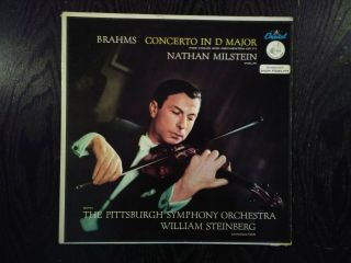 Brahms Violin Concerto In D Major Milstein Capitol 1ed Green Gold Usa Lp -