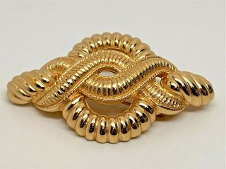 Vintage Christian Dior Gold Plated Brooch Pin Signed