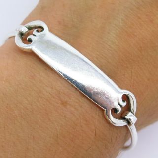 James Avery Retired 925 Sterling Silver Id Hook Bangle Bracelet 6.  5 "