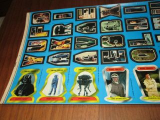 RARE 1980 Star Wars Empire Strikes Back Series 2 Sticker UNCUT SHEET OF 33 2
