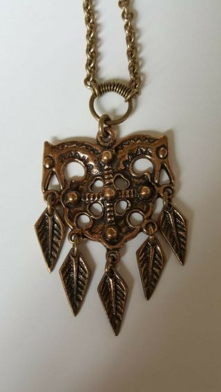Kalevala Koru Finland Vintage Bronze Horse Cross Necklace