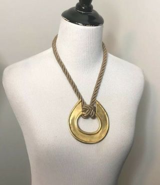 Vintage Kenneth Lane Necklace Gold Plated Rope Chain Statement Jewelry Dramatic