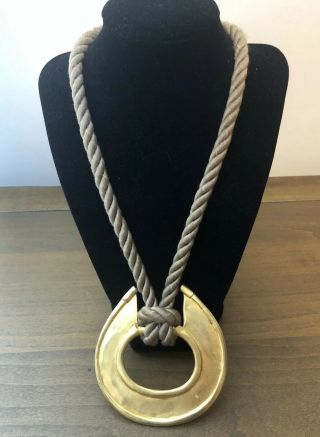 Vintage Kenneth Lane Necklace Gold Plated Rope Chain Statement Jewelry Dramatic 3