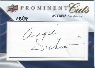 Angie Dickinson 2009 Upper Deck Prominent Cuts Autograph Auto 