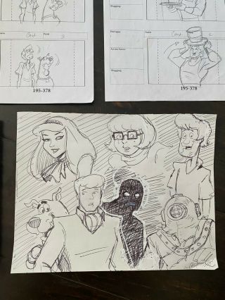 SCOOBY DOO ANIMATION DRAWING PRODUCTION ART STORY BOARD SKETCH 8 PIECE 2