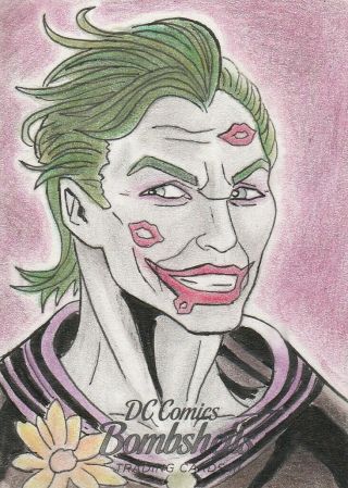 Cryptozoic Dc Comics Bombshells 3 Iii Angelo De Capua Sketch Joker 1/1 /1