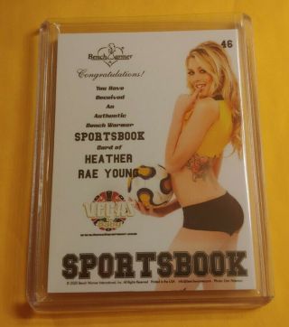 Heather Rae Young 2020 Benchwarmer Vegas Baby Sports Book Card (06/10). 2