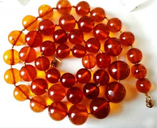 Vintage Antique Natural Amber Bead Necklace 51 Grams 27 Inches