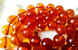 Vintage Antique Natural Amber Bead Necklace 51 Grams 27 Inches 3