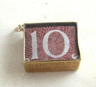 9ct.  Gold Emergency 10 Shilling Note Charm Hallmarked: - London 1974
