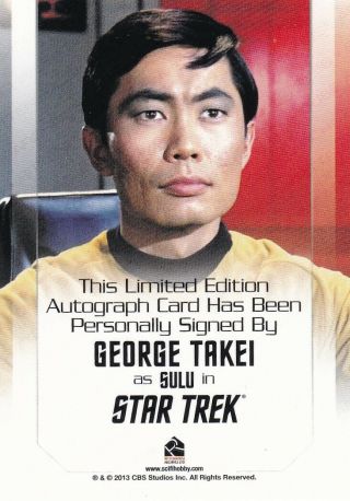 Star Trek Inflexions Autograph Card George Takei as Sulu 2