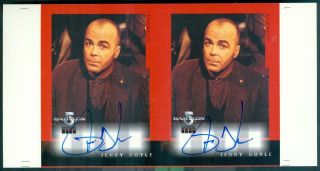 Babylon 5 Season 4 (a 9) Jerry Doyle As Garibaldi Uncut Double Autograph
