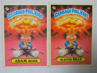 1985 Topps Garbage Pail Kids Series 1 8 A&b Adam Bomb,  Blasted Billy 0405 Glb
