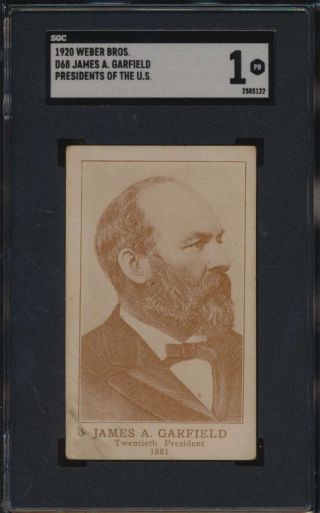 1920 D68 Weber Bros Presidents Of The Us 20 James A.  Garfield Sgc 1 P 53538