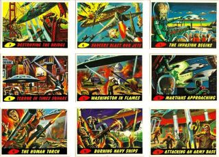 1994 Mars Attacks Archives Complete Basic Trading Card Set (100 Cards)