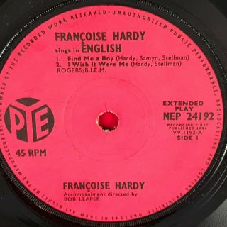 FRANCOISE HARDY Sings In English EP 1964 UK 4 - track 7 