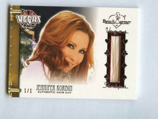2020 Benchwarmer Red Foil Vegas Baby Premium Strips Jennifer Korbin Hair Cut 1/1