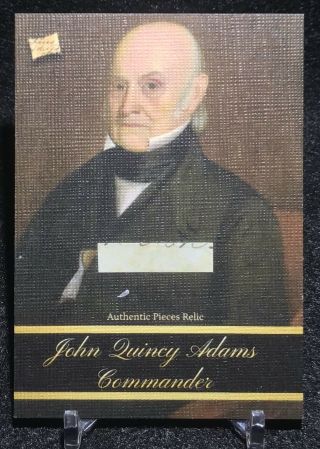 2020 The Bar Potp President John Quincy Adams / Hand Written Document Relic Ssp