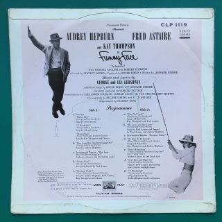 Fred Astaire Audrey Hepburn FUNNY FACE Film Soundtrack LP George Ira Gershwin UK 2
