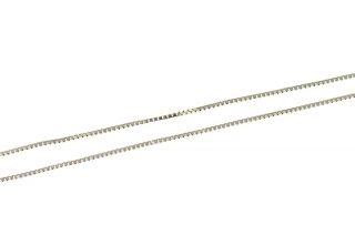 10k 0.  6mm Square Classic Link Box Chain Necklace 18.  75 " White Gold 71