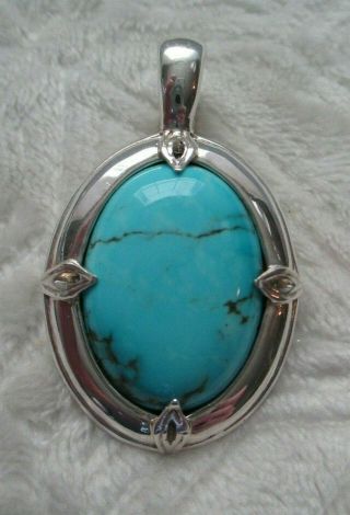 Relios Carolyn Pollack 925 Sterling Silver Turquoise Enhancer Pendant