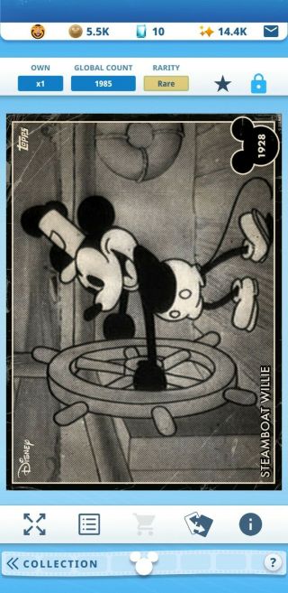 Digital Topps Disney Collect Vintage Mickey Vip Steamboat Willie January