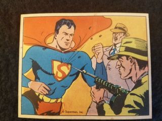 Superman 1940 Gum Inc Trading Card 6 Superman Vs Bank Robbers Vg