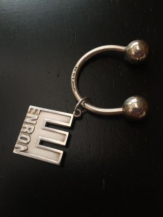 Very Rare Tiffany & Co Enron Sterling Silver Ball Ring Key Chain