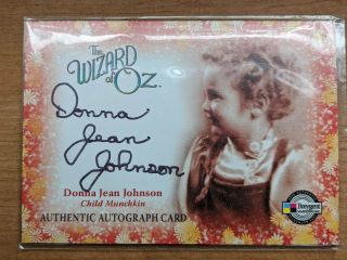 Breygent 2006 The Wizard Of Oz Munchkin Autograph Card Donna Jean Johnson