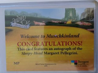 2006 Breygent The Wizard of Oz Munchkin Margaret Pellegrini Autographed Card 2