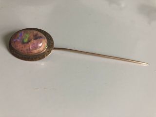 Victorian Stick Pin Boulder Opal & 14k Yellow Gold 5 Grams