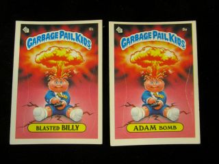 Adam Bomb & Blasted Billy Garbage Pail Kids 1st Series Usa Gpk Glossy Backs