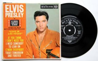 Ex/ex Elvis Presley Love In Las Vegas 1964 Ep (rcx 7141) Viva 7 " Vinyl