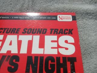 The Beatles A Hard Days Night Vinyl LP UAS 6366 1964 STEREO Black Label 3
