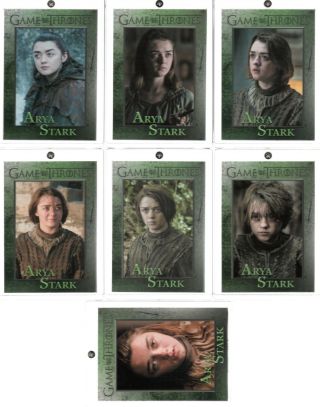 Game Of Thrones Arya Stark Maisie Williams Seasons 1 - 7 Base Trading Cards
