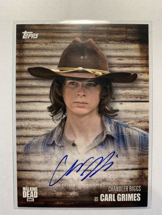Topps The Walking Dead Season 6 Chandler Riggs As Carl Grimes Autographed Card