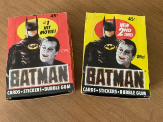 1989 Topps Batman Wax Packs Full Box Of 36 Packs Series 1&2 No Closeout Line