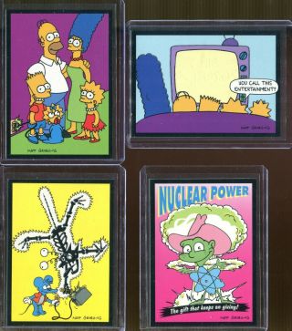 1993 Skybox The Simpsons Series 1 Glow In The Dark 4 Card Set Chase Insert 2