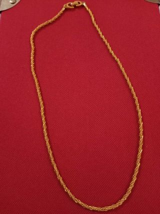 Vintage Christian Dior Simple Twist Chain Necklace Twisted Rope Snake.  17 Inche